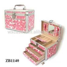 New arrival strong aluminum jewelry box with 3 drawers